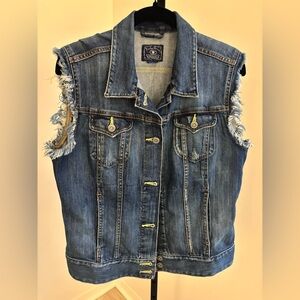 Lucky Brand Blue Denim Vest